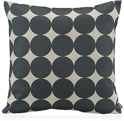 H.O.C.K. Circle Kissen inkl. Füllung Dekokissen Hocker in verschiedenen Größen und Farben Kreise (50x50cm, schwarz-Taupe)