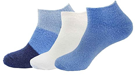 BambooMN Women's Small Super Aloe Infused Fuzzy Nylon Socks - Assortment J - X-Large (UK Size 7-11)