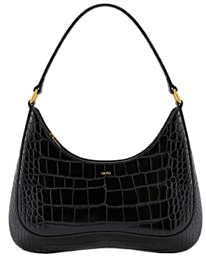JW PEI Damen Ruby Schultertaschen - Krokodilprägung Schwarz