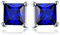 JewelryPalace Quadrat Schliff 0.6ct Erstellt Saphir Ohrstecker Silber 925 Damen, Blau Schmuck Set, Ohrringe Silber Edelstein Mädchen, Rubinrot Ohrstecker Silber klein mit Stein Frauen