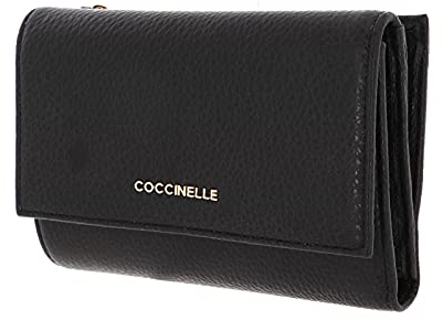 Coccinelle Metallic Soft Wallet Grainy Leather Noir