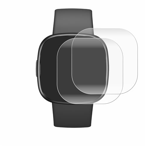 BROTECT 2 Stück Full-Cover Schutzfolie für Fitbit Sense 2 Full-Screen Displayschutz-Folie [3D Curved, Anti-Fingerprint, Kristall-Klar]