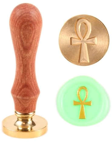 Wachssiegel-Stempel, Ankh-Kreuz, religiöses Jesus, Ankh, massives Messing, 25 mm, Crux ansata für Ihren Altar, Wanddekoration, Geschenk, minimalistisches personalisiertes Lebens-Symbol, Geschenke