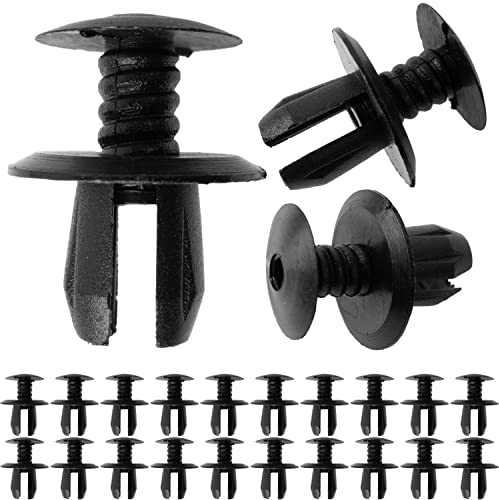 Auto Schrauben Spreiznieten, 20 Stück, Ø 10 mm Stift, Ø 18 mm Kopf, in Schwarz, aus Kunststoff, Türverkleidung Clips, KFZ Retainer Clip, Leiste Kunststoff Nieten, Zierleisten Plastikklips Vorne Hinten