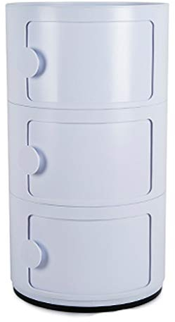 MRDAER Mini Runder Nachttisch Aufbewahrung Beistellschrank Nordic Kunststoff Schublade Nachttisch Nachttisch Schlafzimmer Beistelltisch (Farbe: Weiß 32 x 58 cm) Das neue