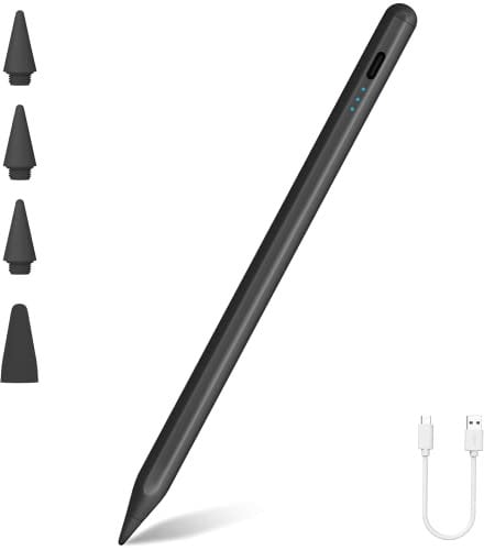 Pencil for Apple iPad 2025-2018, 2X Faster Charge & Palm Rejection Stylus Pen for iPad 11th/10th/9th-6th Generation, Air M2 M3 11-13/5/4/3, Pro M4 11-13/12.9, Mini A17 Pro/6/5 with Tilt Function