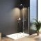 WDWRITTI Duschkabine Walk-in Eckeinstieg Dusche 120x195cm Doppel Falttür 180º Duschwand Duschabtrennung mit 6mm ESG NANO Glas, ohne Duschtasse