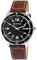 Raptor Simon Herren-Uhr Leder Datum Leuchtzeiger Analog Quarz RA20365 (braun schwarz)