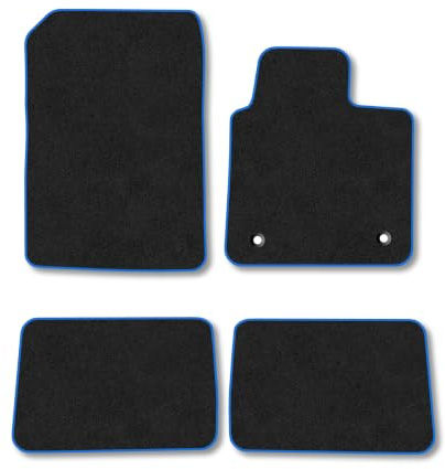 Renault Twingo (2007-2014) Carpet Car Mats | Blue Edge Trim Tailored Fit Floor Mats Full Coverage Protection Accessories Easy Clean Anti Slip Made in the UK