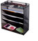 Schreibtisch Organizer A4 Multilayer File Rack Eisen Magazin Buch Schreibwaren Information Lagerregal Rahmen Metall Wandmontage Organizer, Schwarz / Silber Ordnerregale/Stehsammler ( Color : Silver )