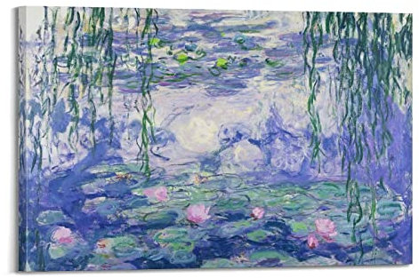 JAHER Claude Monet Paintings - (Water Lilies) Poster Canvas Art And Wall Art Picture Print Modern Family Bedroom Decors 08x12inch(20x30cm)