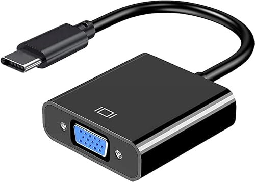 USB C to VGA Adapter, Type C 3.1 Male to VGA Female Adapter Cable, VGA Connector For USB C Compatible With Laptop PC Monitor Projector and all C Type Devices