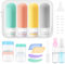 18 Pack Travel Bottles for Toiletries, Dalugo BPA Free Leak Proof Refillable Travel Containers, Squeeze Silicone Travel Toiletry Bottles for Shampoo Conditioner Lotion Soap