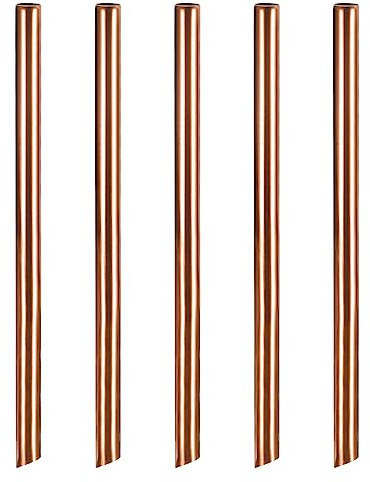 sourcing map 5Pcs Reusable Metal Straws, 8.5 Bevel End Stainless Steel Straw for Drinking Milkshake, Bubble Tea, Beverage (12mm OD, Rose Gold)