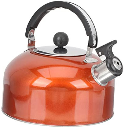 UPKOCH Bouilloire À Thé Sifflante Théière En Acier Inoxydable Bouilloire À Eau Sonore Forte 1. 8L Chaudière À Eau Avec Poignée Anti-Chaleur Pour À Domicile Orange