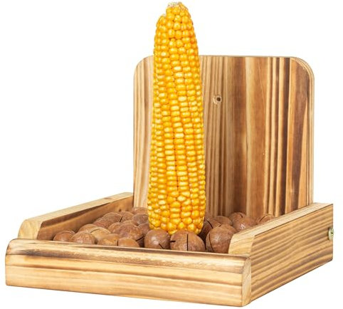 BalterFF Eichhörnchen-Futterstation für Gartenspiele, lustige Erdnüsse in Muschel für Eichhörnchen, Picknick, Tisch, Haus, Garten, Dekoration, Streifenhörnchen, Bank, Maiskolben, Halter,