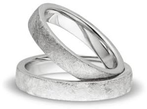 Kolibri Rings - Partnerringe Silber 925 Paarpreis Massiv 4 mm Breite Nickelfrei Freundschaftsringe Trauringe Eheringe 100% Made in Germany- Inkl. Gratis Etui + Gravur (Eismatt)