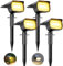 btfarm 4 Pezzi 72LED Faretti Solari a LED da Esterno, 3 Livelli di Luminosità Lampade Luci Solari da Giardino Potenti, IP65 Impermeabile Lampada Lampioni Solare per Cortile, Alberi, Bianco Caldo