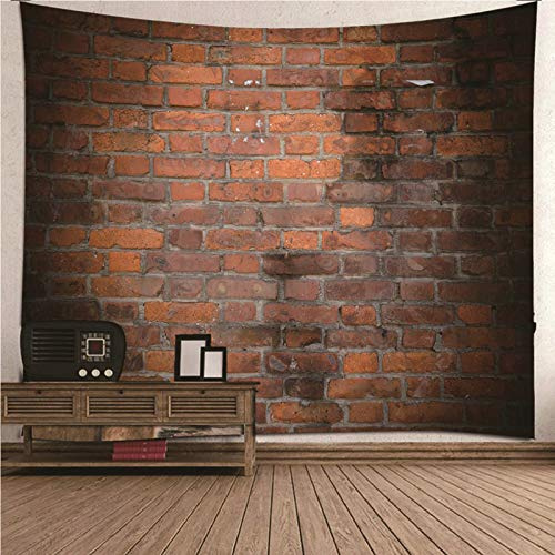 CEVAN Wandteppich Indie Wandtuch Klein Ziegelwand Wandteppich Landschaft Foto Hängende Wanddekoration Kunst Dekorationen Decke Wandbehang Stoff Braun 350x250cm