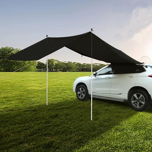 Toldo De Coche Tailgate 300 * 200cm,Toldo Repelente Al Agua Kamanan,Carpa Impermeable De Camping,Toldo De Coche,Carpa Tailgate,Carpa Trasera De Coche,Adecuado para Todos Los Modelos De SUV (Negro)