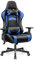 OneGame Gaming Chair, Ergonomischer Computerstuhl, Höhenverstellbarer Game Chair, Racing Style Gamer Stuhl mit Kopfstütze und Lendenwirbelstütze, Schwarzblau