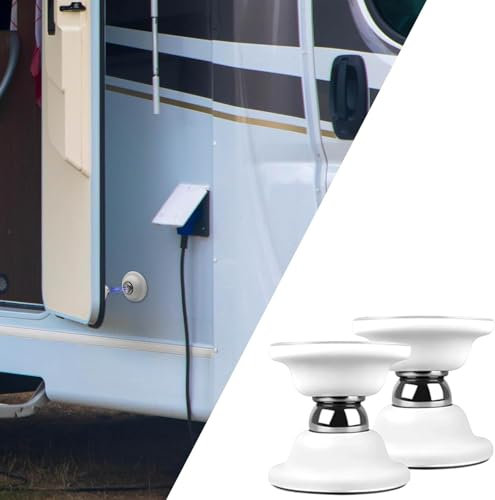 2 topes magnéticos para puerta de autocaravana, autocaravana, cierre magnético con cinta adhesiva, cierre magnético para puerta de autocaravana, color blanco