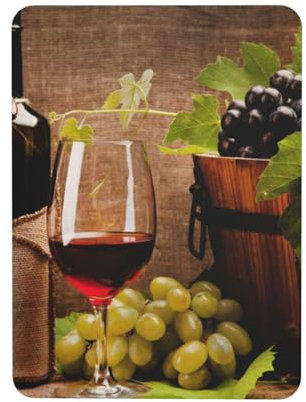 Glasses Of Wine With Wine Bottle And Grapes, Rectangle Magnetic Refrigerator Sticker Soft Magnetic Fridge Magnets Furniture Decoration 1pc