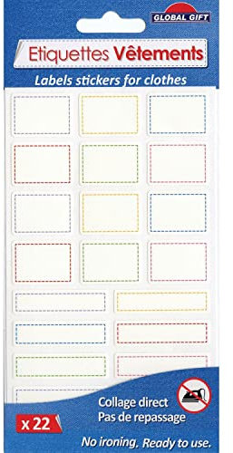 22 Textile labels - Plain - Non iron-on - 2 sizes