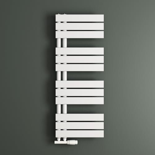 Mai & Mai Badheizkörper Handtuchheizkörper Badheizung Heizkörper bad Flach 104x40cm in Weiß Seitenanschluss Badheizung Handtuchwärmer 440W