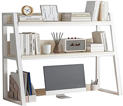 Desktop bookshelf Desktop Bookshelf Organizer - Desk Shelf Stand,2 Tier Industrial Ladder Desktop Bookshelf, Desktop Bookcase For Computer Desk, Multifunctional Freestanding Storage Rack Display Sh