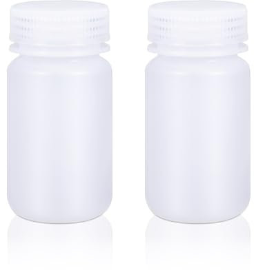 UMETASS Kunststoff-Flasche mit breiter Öffnung, Labor-Reagenzflasche, Versiegelt, Auslaufsicher, Durchscheinend, HDPE-Flasche für Pillenflaschen, Wasserprobenflaschen(2 Stück, 125ml)
