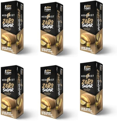 1 Attimo in Forma Biscotti Hedonist Zero Sugar Ripieni con Fresca Crema al Limone Senza Zuccheri Aggiunti, Snack Leggero e Delizioso per Amanti dei Dolci Senza Zucchero - 150g (6, Limone)