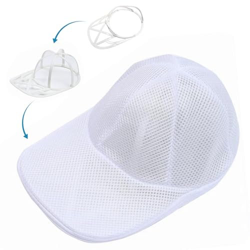 FINEVERNEK Cap Washer für Baseballkappen, Zusammenklappbares Cap Washer, Baseball Cap Schutzhalterung mit Waschrahmen, Cap Waschmaschinen für Waschmaschine & Geschirrspüler