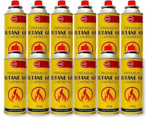 LITETRON Butane Gas Canisters – 12 Pack (227g) – High-Efficiency, Leak-Proof, Ideal for Camping Stoves, Heaters and Portable Cookers – UK's Safe & Reliable Camping Gas Canisters