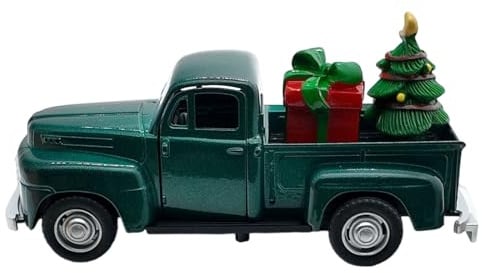 YPBEW Weihnachts LKW Dekorationen Aus Metall Mit Weihnachtskranz/Baum Tischdekoration Bauernhof Pickup Dekoration