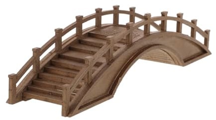 UPKOCH Miniatur Holzbrücke Bogenbrücke aus Massivem Holz Mittelgroße Dekorative Gartenfigur für Mikro Landschaften und Terrarien Natürliche Farbe Wetterbeständig Zubehör für