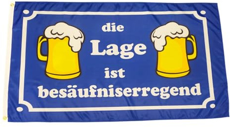 Fahne Flagge Bier - Die Lage ist besäufniserregend - 90 x 150 cm
