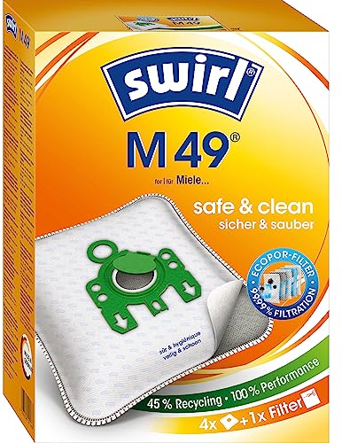 Swirl® M 49 Staubsaugerbeutel für Miele, 4 Beutel