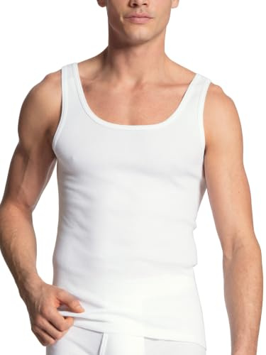 Calida Men's Cotton Classic Athletic Tank, 11010, White, L