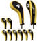 Andux Number Print Golf Iron Club Head Covers Zipper Long Neck 10pcs/set Black/yellow
