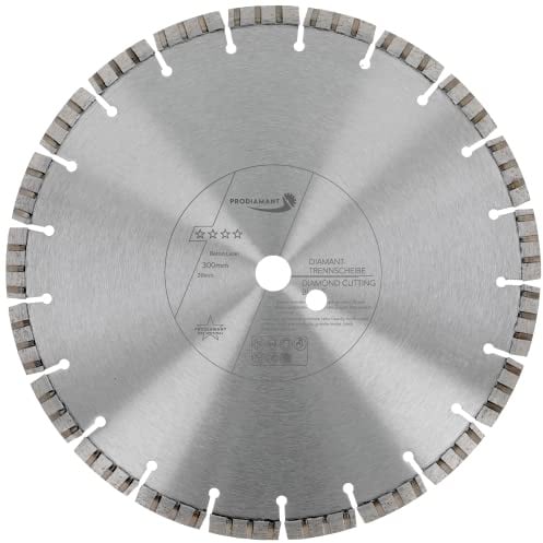 PRODIAMANT Laser Diamanttrennscheibe 300mm x 20 Beton Stahlbeton Stein und Ziegel Diamant Turbo-Segmente lasergeschweißt