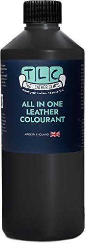 The Leather Clinic All in One Leather Colourant | Self Seal Leather Dye Repair Paint | Recolour Furniture, Sofas, Car Seats (Black, 250ml)
