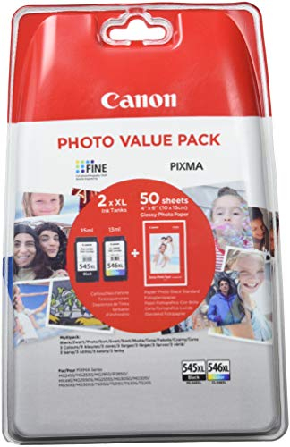 Tintenpatronen mit hoher Kapazität, von Canon PG545, schwarz und Farbe, XL/CL546 XL
