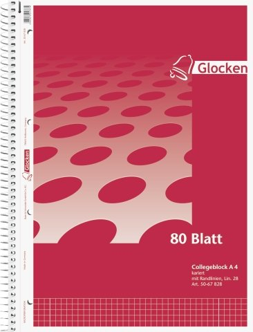 30X Glocken Collegeblock A4 ECF Lin28