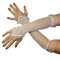 Foxxeo weiße Netzhandschuhe für Damen - lange Netz Handschuhe weiß