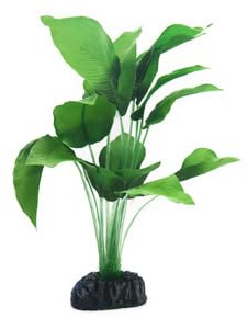 Betta Realistic Silk Artificial Aquarium Plants ~ 30cm Silk Green Spatterphyllum