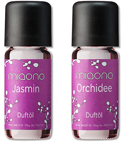Duftöle von miaono - Wunderbare Welt der Düfte - Aromaöle für himmlichen Raumduft (Jasmin-Orchidee, 2er Set 2x10ml)