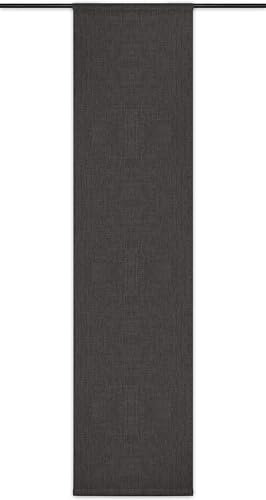 Rollmayer Blickdicht Leinenoptik Schiebevorhang/Flächenvorhang inkl. Beschwerungsstange im 60x200CM Melange (Grau 68, Klettband) Schiebepaneele Schiebegardine Vorhang Raumteiler