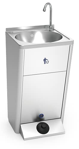 Lave Mains INOX sur Pied Autonome Portable 450x450x850 mm
