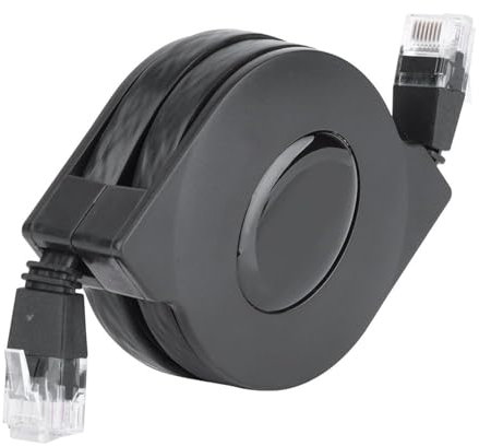 Zerone CAT 6 Ethernet Cable, Flat Internet Network Patch Cord Shielded Ethernet Cord Retractable CAT6 LAN Cable with RJ45 for Modem Router Gaming(2M) (1 Pc)